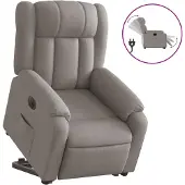 vidaXL Fauteuil relax avec releveur électrique Taupe Tissu