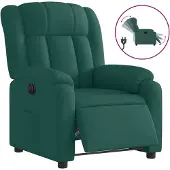 vidaXL Fauteuil relax électrique vert foncé Tissu