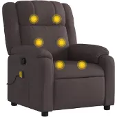 vidaXL Fauteuil de massage brun foncé Tissu
