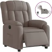 vidaXL Fauteuil relax électrique Tissu Taupe