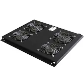 WP Rack Unité de ventilation de toit avec quatre ventilateurs, 120 cm de profondeur., Armoire serveur : accessoires, Noir