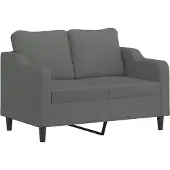 vidaXL Canapé à 2 places Gris foncé 120 cm Tissu