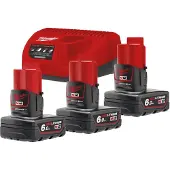Milwaukee Pack de 3 batteries NRJ M12 6.0Ah - Chargeur 4933459208