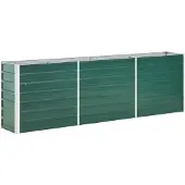 vidaXL Lit surélevé de jardin Acier galvanisé 240x40x77 cm Vert