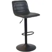 NABER Lex E, tabouret, piétement noir, revêtement anthracite