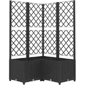 vidaXL Jardinière avec treillis Noir 80x80x136 cm PP