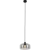 QAZQA Suspension Art Déco noire avec verre fumé - Bizle