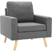 The Living Store fauteuil gris clair tissu