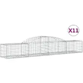 vidaXL Gabions avec arc surélevé 11 pcs. 300x50x40/60 cm Fer galvanisé
