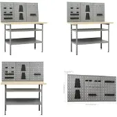 vidaXL Établi avec 3 panneaux à outils