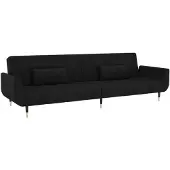 vidaXL Canapé-lit 2 places avec 2 coussins Noir velours