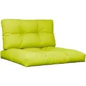 vidaXL Coussins de palette lot de 2 vert vif tissu