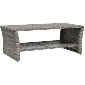 vidaXL Table basse Gris 100x50x40 cm Poly rotin