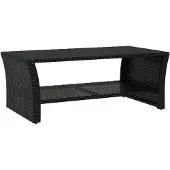 Super Merchant Table basse noire 100x50x40 cm Poly rotin