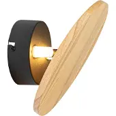 QAZQA Applique murale rustique en bois ronde inclinable - Pulley