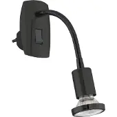 Eglo Lampe murale à prise Parrini Interrupteur - Flexible - Noir