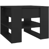 vidaXL Table basse noire 55,5x55x45 cm Bois composite