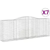 vidaXL Gabions avec arc surélevé 7 pcs. 400x50x140/160cm Fer galvanisé