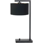 Steinhauer - lampe de table - Stang - noir - métal tissu - lampe d'ambiance - E27 - 7195ZW