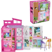 Barbie 65th Anniversary With 4 Room Apartment Furniture Doll Rose Enfants