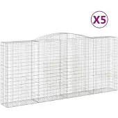 vidaXL Gabions avec arc surélevé 5 pcs. 400x50x180/200cm Fer galvanisé