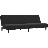 vidaXL Canapé-lit 2 places noir velours