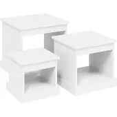 vidaXL Tables basses 3 pcs. Blanc Bois composite