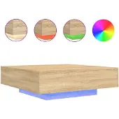 vidaXL Table basse avec lampes LED Chêne Sonoma 100x100x31 cm
