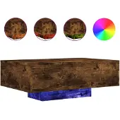 vidaXL Table basse avec lampes LED chêne fumé 85x55x31 cm