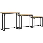 vidaXL Tables d'ensemble 3 pcs. chêne Sonoma bois composite