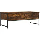 vidaXL Table basse chêne fumé 101x49x39,5 cm Bois composite