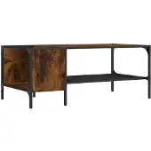 vidaXL Table basse avec étagère chêne fumé 100x51x40 cm Bois composite
