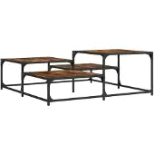 vidaXL Table basse chêne fumé 107x107x40 cm Bois composite