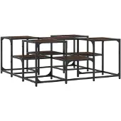 vidaXL Table basse marron imitation chêne 91x91x40 cm Bois composite