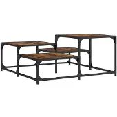 vidaXL Table basse chêne fumé 87,5x87,5x40 cm Bois composite