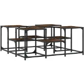 vidaXL Table basse chêne fumé 91x91x40 cm bois composite