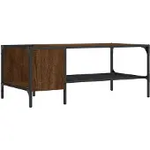 vidaXL Table basse avec étagère, aspect chêne brun 100x51x40 cm