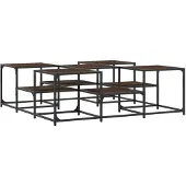 vidaXL Table basse marron imitation chêne 121x121x40 cm Bois composite