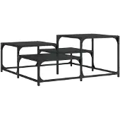 vidaXL Table basse noire 87,5x87,5x40 cm Bois composite