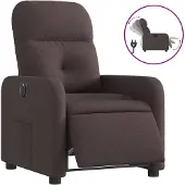vidaXL Fauteuil relax électrique brun foncé Tissu