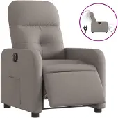 vidaXL Fauteuil relax électrique Tissu Taupe