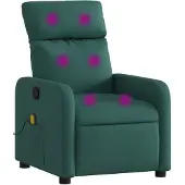 vidaXL Fauteuil de massage vert foncé Tissu