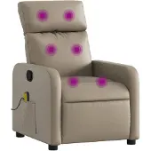 vidaXL Fauteuil de massage Cappuccino-Brun Similicuir