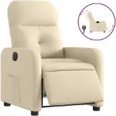 vidaXL Fauteuil relax électrique Crème Tissu