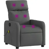 vidaXL Fauteuil de massage gris foncé Tissu