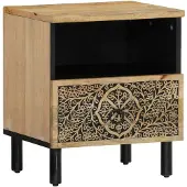 vidaXL Table de chevet 40x33x46 cm Bois de manguier solide