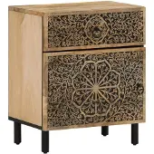 vidaXL Table de chevet 50x33x60 cm bois de manguier massif