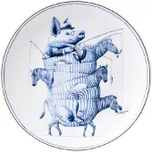 Heinen Delfts Blauw – Assiette murale Redmer Hoekstra, motif zèbre