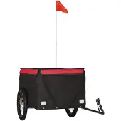 vidaXL Remorque vélo noir et rouge 45 kg Fer