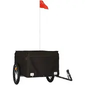 vidaXL Remorque pour vélo Noir 45 kg Fer